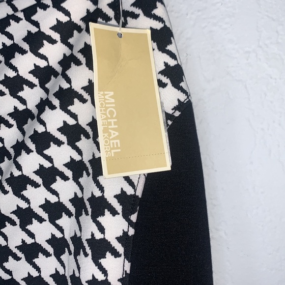 MICHAEL Michael Kors Black White Front Zipper Houndstooth Skirt Size 0 - Picture 9 of 11